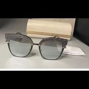 JIMMY CHOO MAYELA GLITTER SQUARE SUNGLASSES Jimmy Choo Women main image 4
